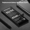 Venenio iPhone 5S/5C Battery 4500mAh Ultra-High Capacity Replacement Kit by Deal US