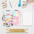 Preuf Cat Birthday Invitations 20 Cards + Envelopes Rainbow Paw-ty Double-Sided by Deal US