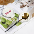 LXX1 Ceramic Spoon Rest Coffee Holder Mini Porcelain Nana Pattern White by Deal US