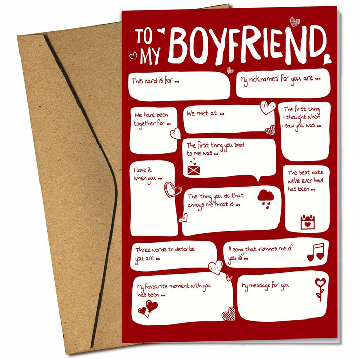 Pawzity Valentines Day Card for Boyfriend 5.3x8in Single Folded Envelope Him 09 by Deal US