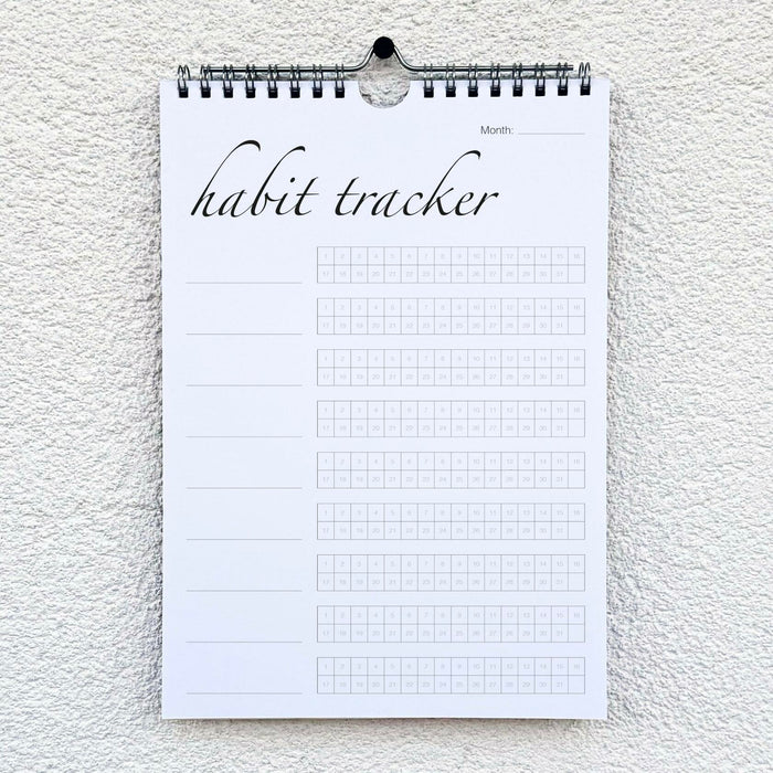 CLEVER SIGNS Habit Tracker Calendar Undated 12 Month Silver Spiral 7x10 Colorful by Deal US