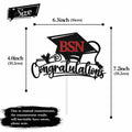 RLXPT Congratulations BSN Cake Topper Black Red Paper Nurse Grad 2025 by Deal US