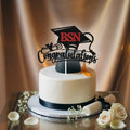 RLXPT Congratulations BSN Cake Topper Black Red Paper Nurse Grad 2025 by Deal US