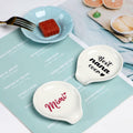 LXX1 Ceramic Spoon Rest Coffee Holder Mini Porcelain Nana Pattern White by Deal US