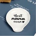 LXX1 Ceramic Spoon Rest Coffee Holder Mini Porcelain Nana Pattern White by Deal US
