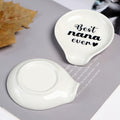 LXX1 Ceramic Spoon Rest Coffee Holder Mini Porcelain Nana Pattern White by Deal US
