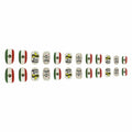 Mexican Press on Nails 24pcs Oval False Nails with Glue Flag Hat Design by Deal US