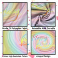 Szivuzoy Tie Dye Birthday Banner Rainbow Unicorn Pastel Girl Party Decor by Deal US