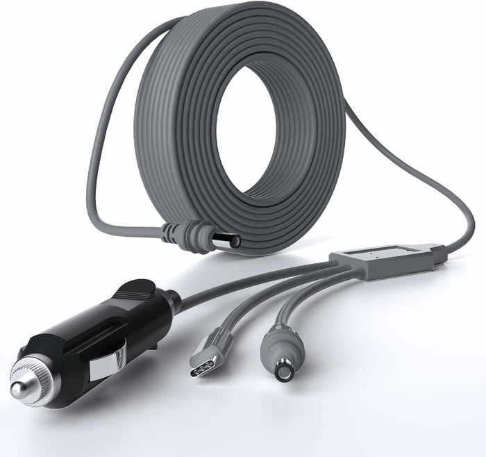 NURUBRM Starlink Mini 3-in-1 DC Power Cable 3M 10FT Waterproof Grey 12V by Deal US