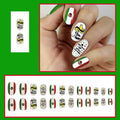Mexican Press on Nails 24pcs Oval False Nails with Glue Flag Hat Design by Deal US
