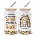 9BUTERFLY Sunflower Leopard Coffee Glass Mug 16oz Bamboo Lid Straw by Deal US