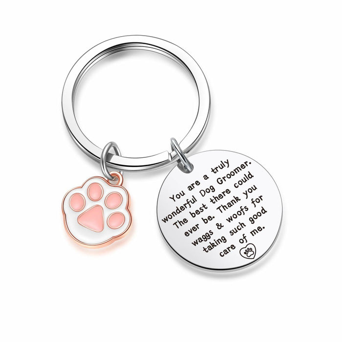 ZNOSVEI Dog Groomer Keychain Thank You Gift Stainless Steel Standard by Deal US