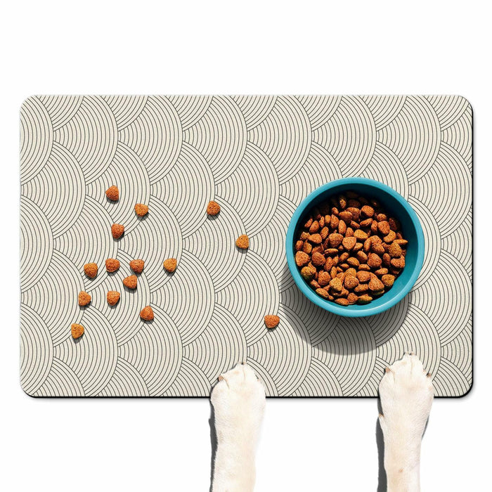 Generic Absorbent Non-Slip Dog Bowl Mat Black 16x24 Inch by Deal US