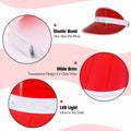 Naimo Sun Visor Hat Red LED UV Protection Outdoor Beach Festival Cap One Size by Deal US