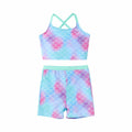 PATPAT Girls 2-Piece Tankini Swimsuit Set Light Green Fish Mermaid Size 6-7 by Deal US