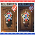 Wayyogh 4th of July Door Sign 11.4in Wooden Flag Flower Wreath Red Blue by Deal US