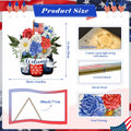 Wayyogh 4th of July Door Sign 11.4in Wooden Flag Flower Wreath Red Blue by Deal US