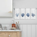 COWEB Coastal Beach Kitchen Towels Set of 4 Blue Coral Hand Towels 16x24in by Deal US