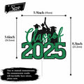 RLXPT Class of 2025 Cake Topper Graduation Party Decor Black Green Glitter by Deal US