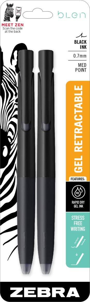 Zebra Pen Retractable Gel Pen bLen 0.7mm Medium Point Black Ink by Deal US