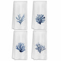 COWEB Coastal Beach Kitchen Towels Set of 4 Blue Coral Hand Towels 16x24in by Deal US