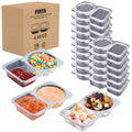[Like New] PIRTA Double Compartment Condiment Containers with Lids 16 PCS Plastic by Deal US