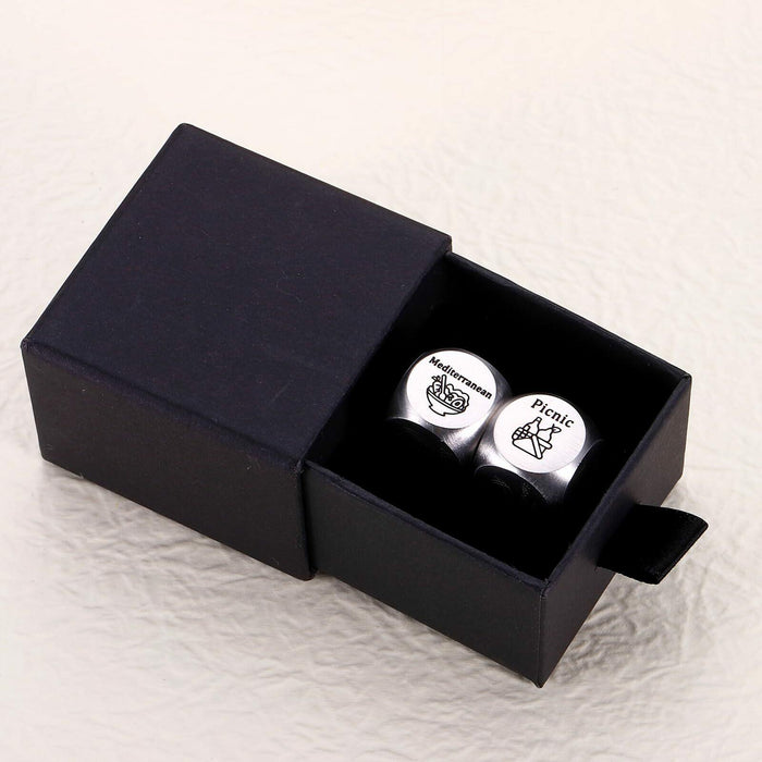 Pawzity Date Decision Dice for Couples Valentines Gifts - 2 Pcs Stainless Steel by Deal US