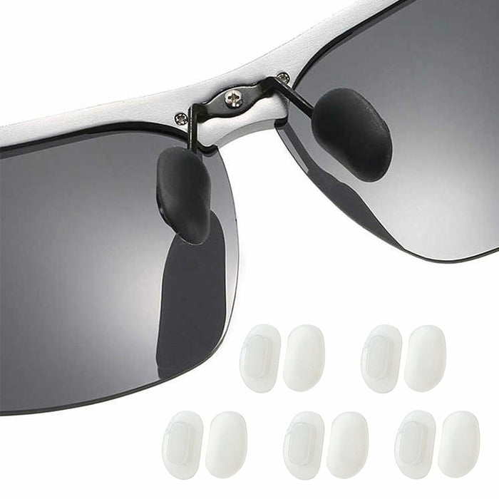TORWOL 5 Pairs Silicone Glasses Nose Pads Push-in Anti-Slip Black Replacement by Deal US