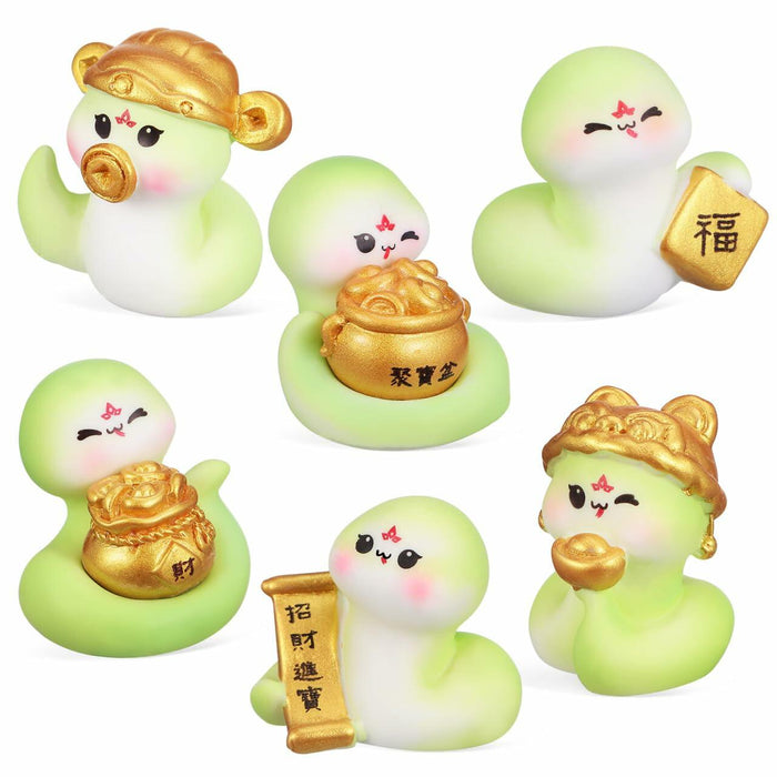 VICASKY Chinese New Year 2025 Snake Resin Figurines 10 Pcs Lucky Miniatures by Deal US