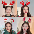 QUNQINLI Christmas Deer Antlers Headband Plush Red Style F 1PCS by Deal US