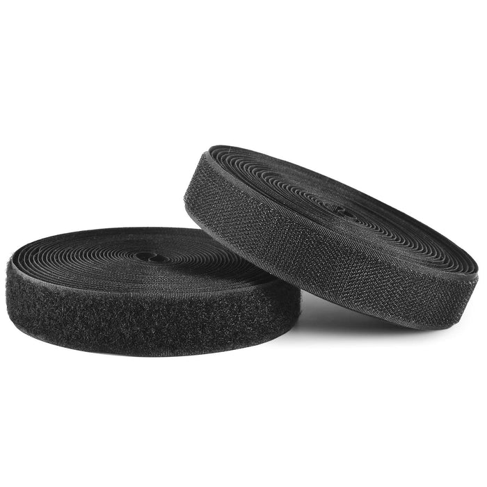 BQS 6 Yards Sew On Hook Loop Strips Nylon Fastener Black 1" Width by Deal US