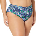 Amazon Essentials Women's High Waist Bikini Bottom Deep Blue Paisley Size XS by Deal US