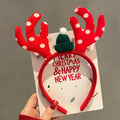 QUNQINLI Christmas Deer Antlers Headband Plush Red Style F 1PCS by Deal US