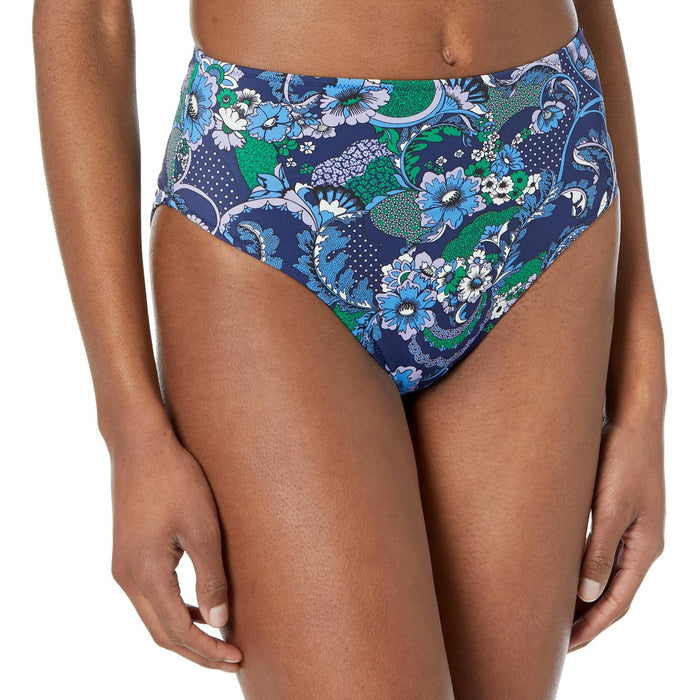 Amazon Essentials Women's High Waist Bikini Bottom Deep Blue Paisley Size XS by Deal US