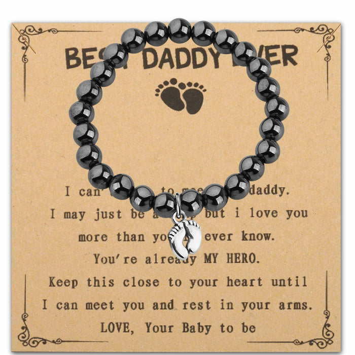 LQRI Bead Bracelet New Dad Gift Daddy To Be Pregnancy Announcement Small by Deal US