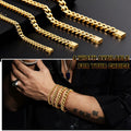 Kindoo Stainless Steel Cuban Link Bracelet 7mm Gold 8.6in by Deal US
