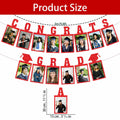 Biswiter Graduation Photo Banner Class of 2025 Red Preassembled Congrats Decor by Deal US