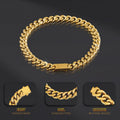 Kindoo Stainless Steel Cuban Link Bracelet 7mm Gold 8.6in by Deal US