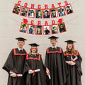 Biswiter Graduation Photo Banner Class of 2025 Red Preassembled Congrats Decor by Deal US