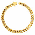 Kindoo Stainless Steel Cuban Link Bracelet 7mm Gold 8.6in by Deal US