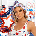 YanJie 4th of July Blue Stars Knotted Wide Headband Women Girls by Deal US