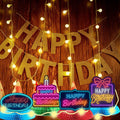 COOSOAR Happy 40th Birthday Neon Glow Honeycomb Centerpieces with Lights by Deal US