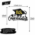 RLXPT Congrats Grad Cake Topper 2025 Black Gold Glitter B.S. Graduation by Deal US