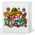 MIOOKISS Cinco De Mayo Mexican Fiesta Rustic Wooden Box Sign 5x5 Let's Fiesta by Deal US
