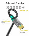 Eaeon 6.6ft DisplayPort 1.4 Cable 8K60Hz 4K144Hz Braided Gray by Deal US