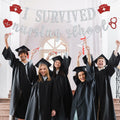 RLXPT I Survived Nursing School Banner Silver Red Congrats Nurse RN Grad 2025 by Deal US