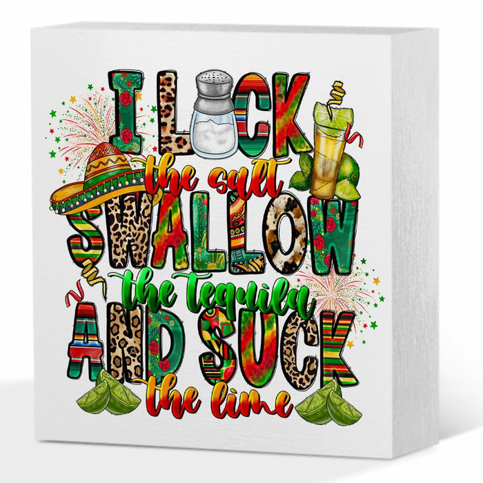 MIOOKISS Cinco De Mayo Rustic Wooden Box Sign 5x5 inch I Lock The Salt by Deal US