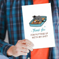 Heyshoo Wrestling Father's Day Card Cute Slammin' Gift Colorful Cartoon by Deal US