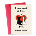 IDU Romantic Valentines Day Cat Card for Couples Cute Animal Print ZN038 by Deal US