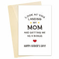 Heyshoo Funny Stepdad Father's Day Card Humor Bonus Dad Gift by Deal US